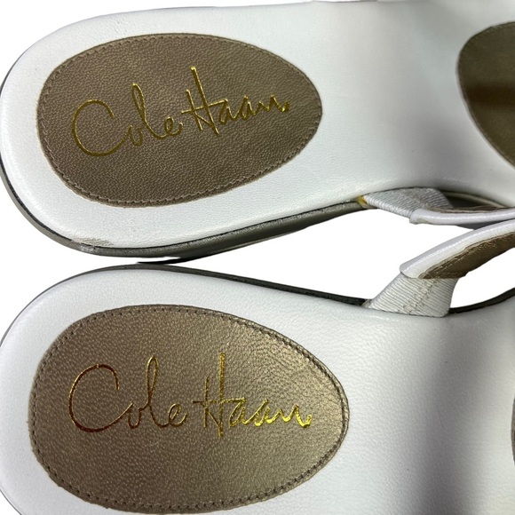 Cole Haan Wedge Slides White Sandal Womens Size 7.5 - Picture 6 of 13